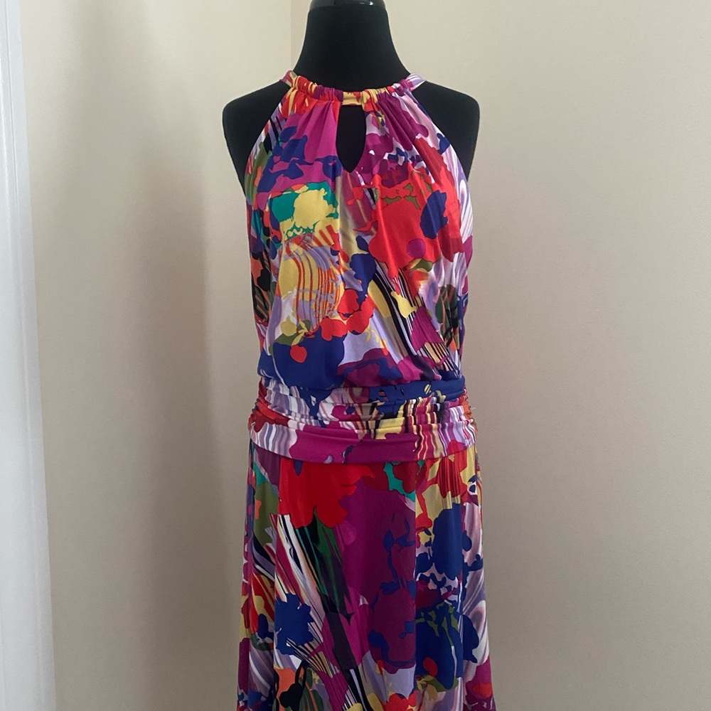Multi colored halter style dress